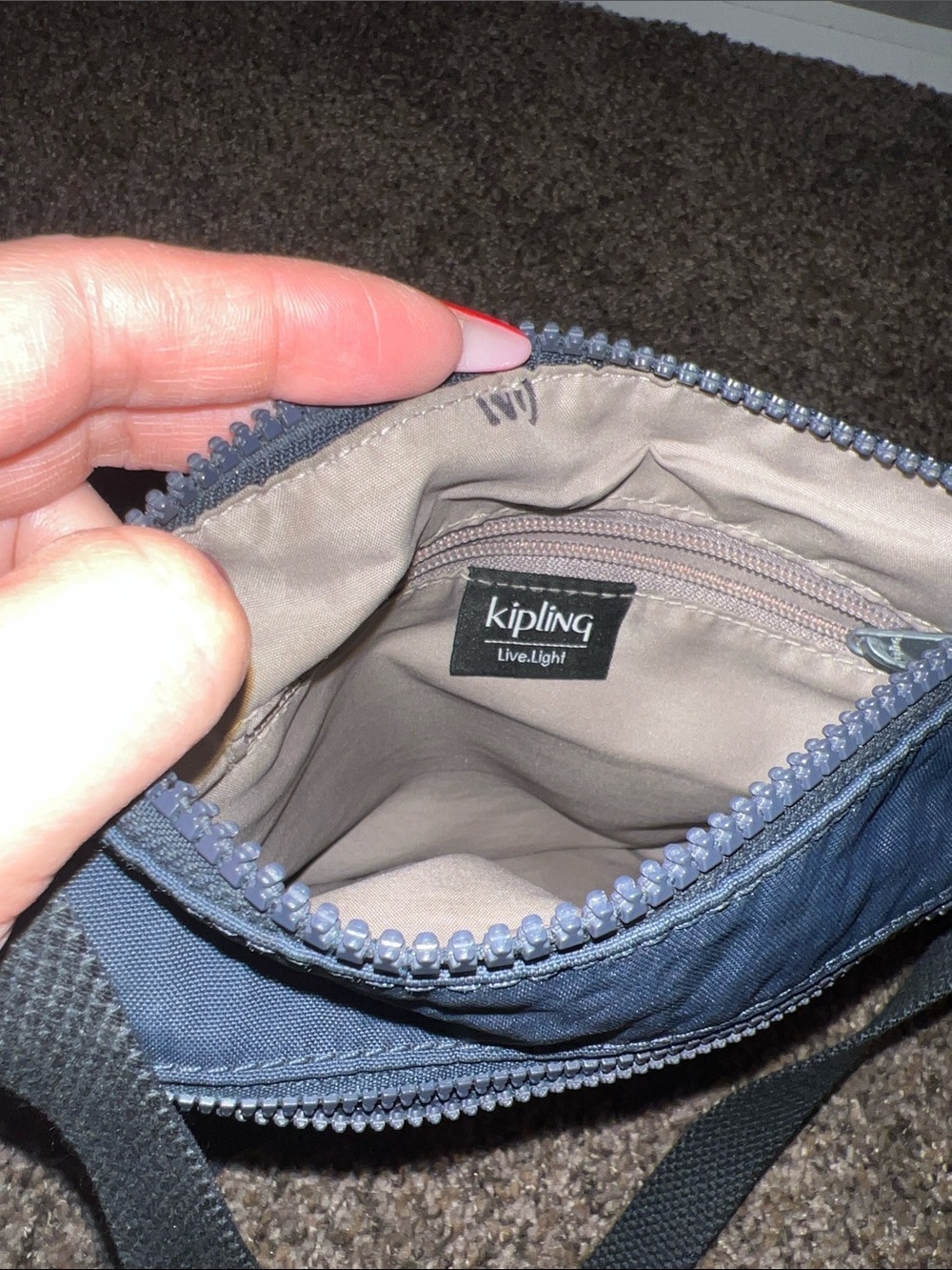 Kipling Black Lightweight Crossbody Bag with Front Zips - Picture 8 of 11